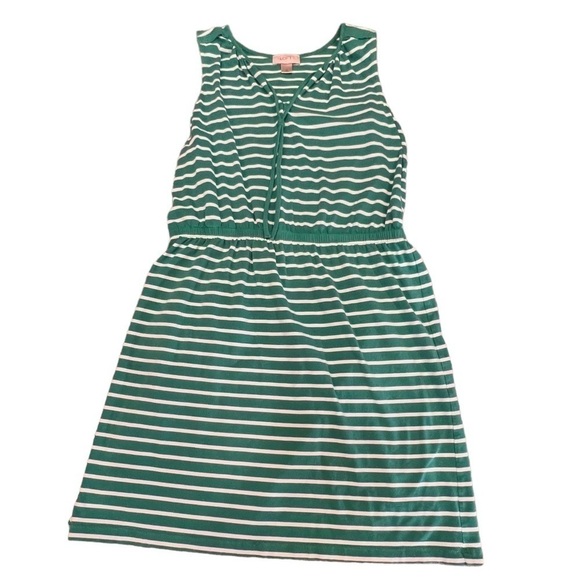 Ann Taylor LOFT Green & White Striped Dress, Summer Dress, Size Medium - Picture 10 of 13